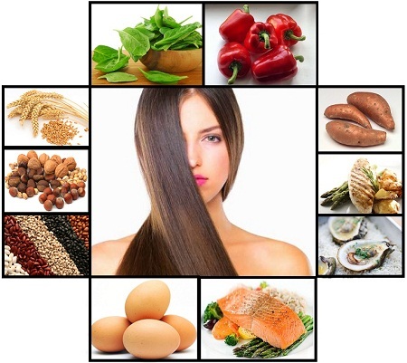 potraviny pro růst a zdraví vlasů